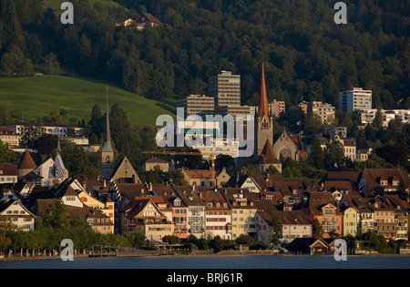 Zug old town and Lake Zug, Switzerland Stock Photo