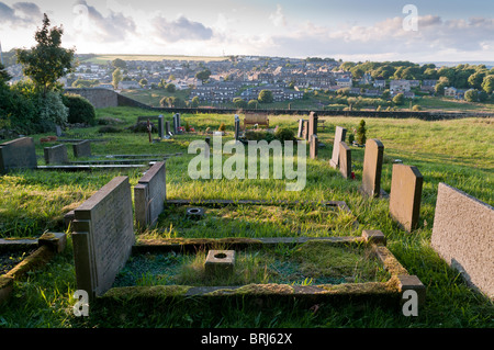 The Village Of Denholme West Yorkshire, Seen From The Graveyard Of Its ...