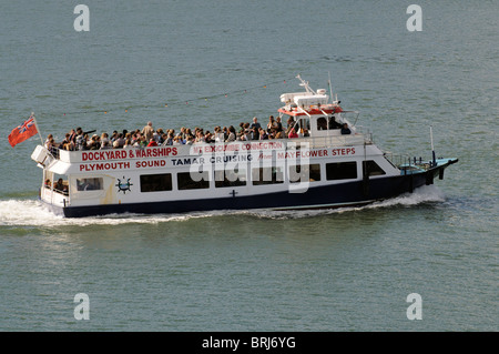 Tourist boat trip on the River Tamar Devon England Stock Photo