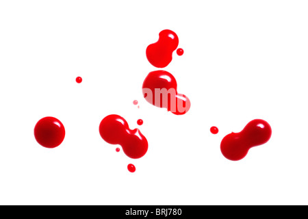 drop of blood isolated on white background Stock Photo