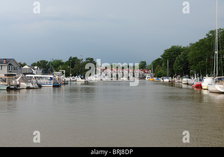 Vermilion, Ohio, USA, on the Vermilion River at Lake Erie on the Great Lakes on the north coast west of Cleveland. Stock Photo