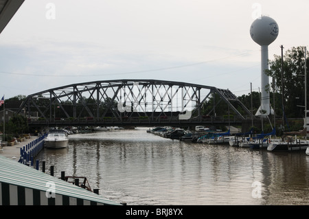 Vermilion, Ohio, USA, on the Vermilion River at Lake Erie on the Great Lakes on the north coast west of Cleveland. Stock Photo