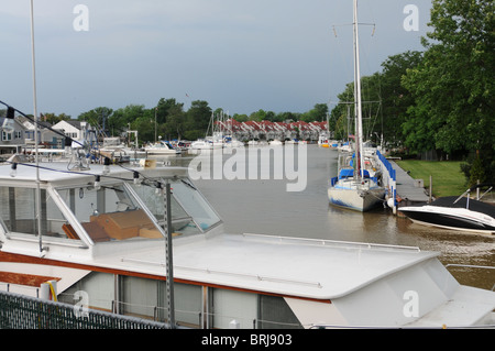 Vermilion, Ohio, USA, on the Vermilion River at Lake Erie on the Great Lakes on the north coast west of Cleveland. Stock Photo