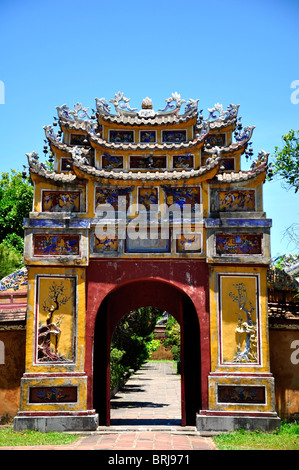 Gate in Hue Citadel in Vietnam Stock Photo