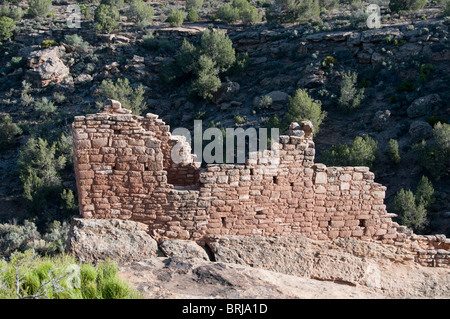 Stronghold House, Square Tower Unit, Little Ruin Canyon, Hovenweep National Monument east of Blanding, Utah. Stock Photo
