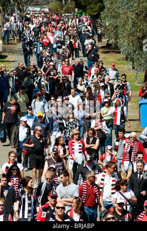 AFL Grand Final supporters, Melbourne, Victoria, Australia Stock Photo