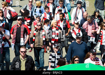 AFL Grand Final supporters, Melbourne, Victoria, Australia  Stock Photo