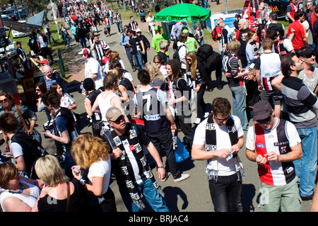 AFL Grand Final supporters, Melbourne, Victoria, Australia Stock Photo