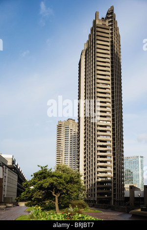 1960's residential tower block in the Barbican Estate London UK Stock Photo