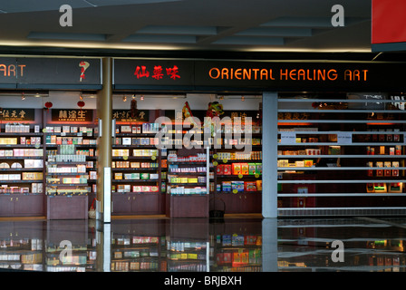 Chinese medecines shop at Hong Kong International Airport Stock Photo