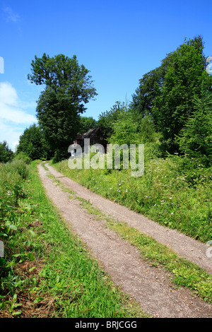old path in jarkowice. Kamienna Gora County, lower silesia poland europe Stock Photo