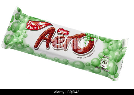 Bar of Nestle Mint Aero chocolate bar Stock Photo