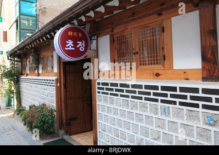 Restaurant, Hanock, Traditional Korean Architecture, Seoul, South Korea Stock Photo