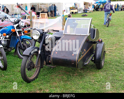 Old BSA motorbike and sidecar. Stock Photo
