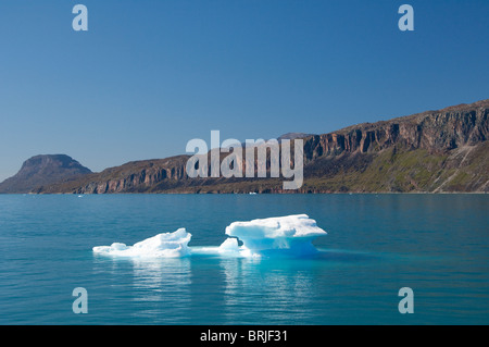 Greenland, Erik's Fjord (aka Eriksfjord). Iceberg in scenic Greenlandic fjord between Qaqortoq and Narsarsuaq. Stock Photo