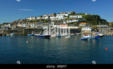 Sailing boats in Mevagissey harbour, Cornwall, England
