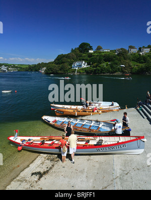 Rowing boats at Fowey, Cornwall, England Stock Photo