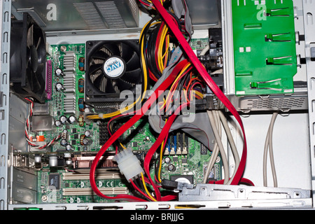 Inside a desktop computer Stock Photo