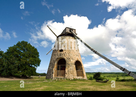 Betty's Hope windmill, Antigua, West Indies, Caribbean, Central America Stock Photo
