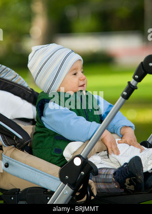 Baby in Stroller Stock Photo