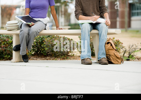 Students studying outdoors Stock Photo