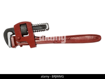 Pipe wrench on white background Stock Photo