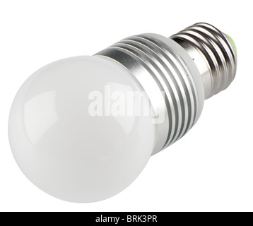 Close up cut out shot of an energy saving LED light bulb Stock Photo