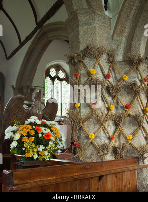 Harvest Festival Display at Thrushelton Church Devon England UK Stock Photo