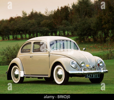 1956 Volkswagen Beetle parked in countryside Stock Photo