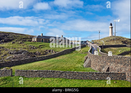 Visitor centre and top of Ardnamurchan Lighthouse at Ardnamurchan Point in the western highlands of Scotland Stock Photo
