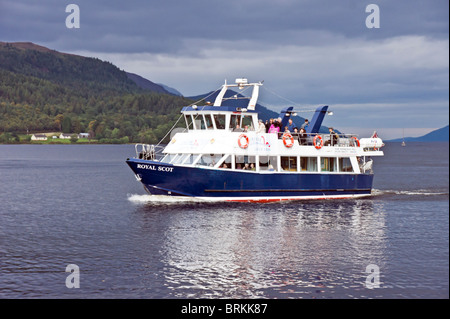 Cruise vessel Royal Scot returning to Fort Augustus in Scotland from a cruise on Loch Ness Stock Photo