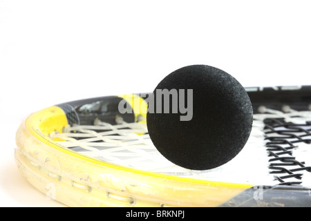 Squash rocket with and ball Stock Photo