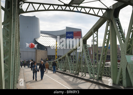 Cologne - the Lindt Chocolate museum and working factory tour on the old quay island - visitors arrive Stock Photo