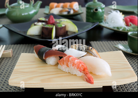 a laid table at a Japanese restaurant Stock Photo