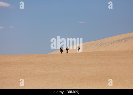 Tourists enjoying the sand dunes at Jockey's Ridge State Park, Nags Head, on the Outer Banks. North Carolina Stock Photo