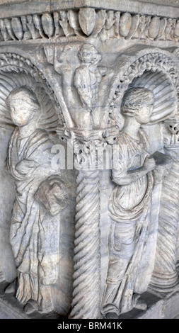 Detail of Ancient Roman tomb, Camposanto Monumentale, Pisa, Italy Stock Photo