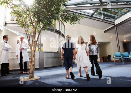 Patients in surgery waiting area Stock Photo