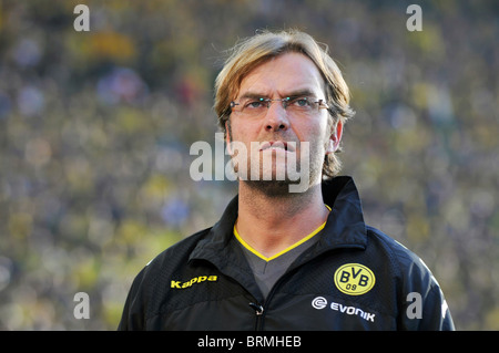 Signal-Iduna Park Dortmund, Germany 4.10.2010, Football: Borussia Dortmund vs Bayern Muenchen 2:0 - Juergen Klopp, coach of german football club Borussia Dortmund Stock Photo