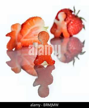 strawberry alien people carving Stock Photo