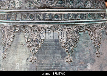 inscriptions on bell Molise Italy Stock Photo