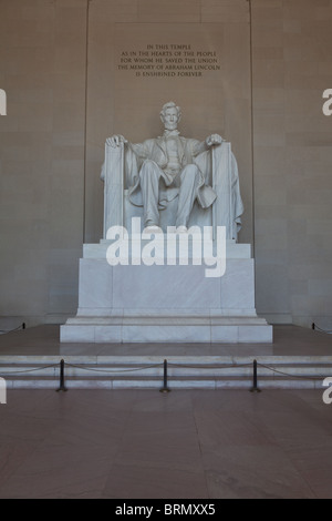 The Lincoln Memorial, in Washington DC,was built to honor the 16th President of the United States, Abraham Lincoln. Stock Photo