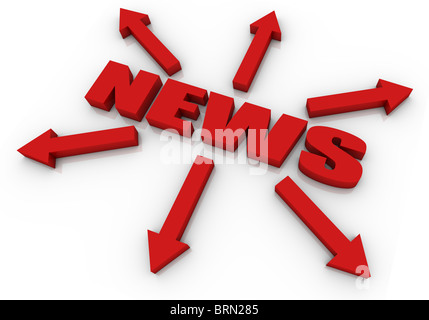 3D Text with arrows. Part of a series of business concepts. Stock Photo