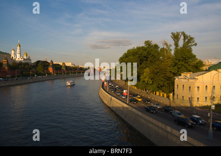 River Moscow by the Kremlin central Moscow Russia Europe Stock Photo