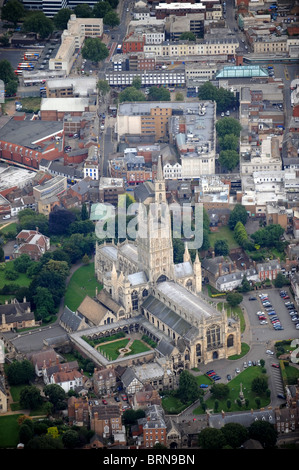 Aerial view of Gloucester Cathedral UK Stock Photo