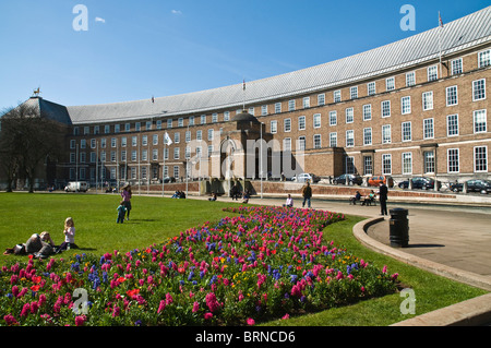 dh Bristol City hall COLLEGE GREEN BRISTOL The Council House building college green flower display flowers public space Stock Photo