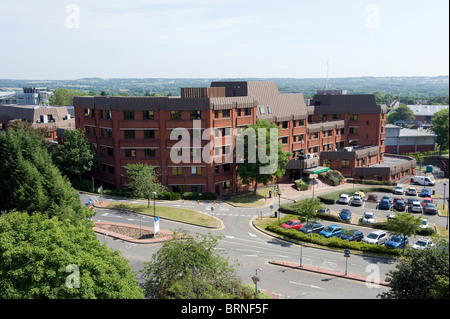 An aerial view of the Town Hall in Redditch Worcesteshire England UK Stock Photo