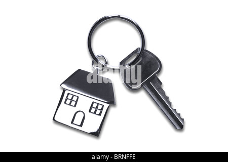 Keys to a new house isolated on white with clipping path. Stock Photo