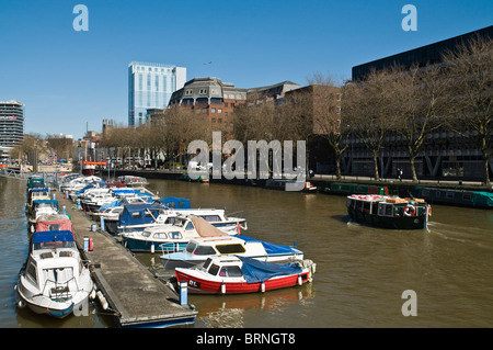 dh St Augustines Reach BRISTOL DOCKS BRISTOL Small ferry boat quayside boats marina pontoon uk harbour england Stock Photo