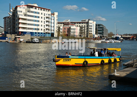 dh Port of Bristol BRISTOL DOCKS BRISTOL Ferry boat and luxury dockside apartment flats Bristol waterfront water taxi uk Stock Photo