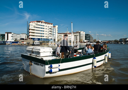 dh Port of Bristol BRISTOL DOCKS BRISTOL Ferry boat tourists luxury dockside apartment flats waterfront water taxi uk Stock Photo